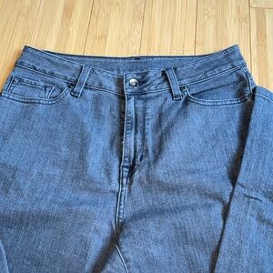 LL Bean True Shape jeans, high rise slim leg charcoal gray 8 regular LN